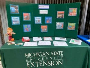 A display at MSU Extension promoting Story of Your Dinner