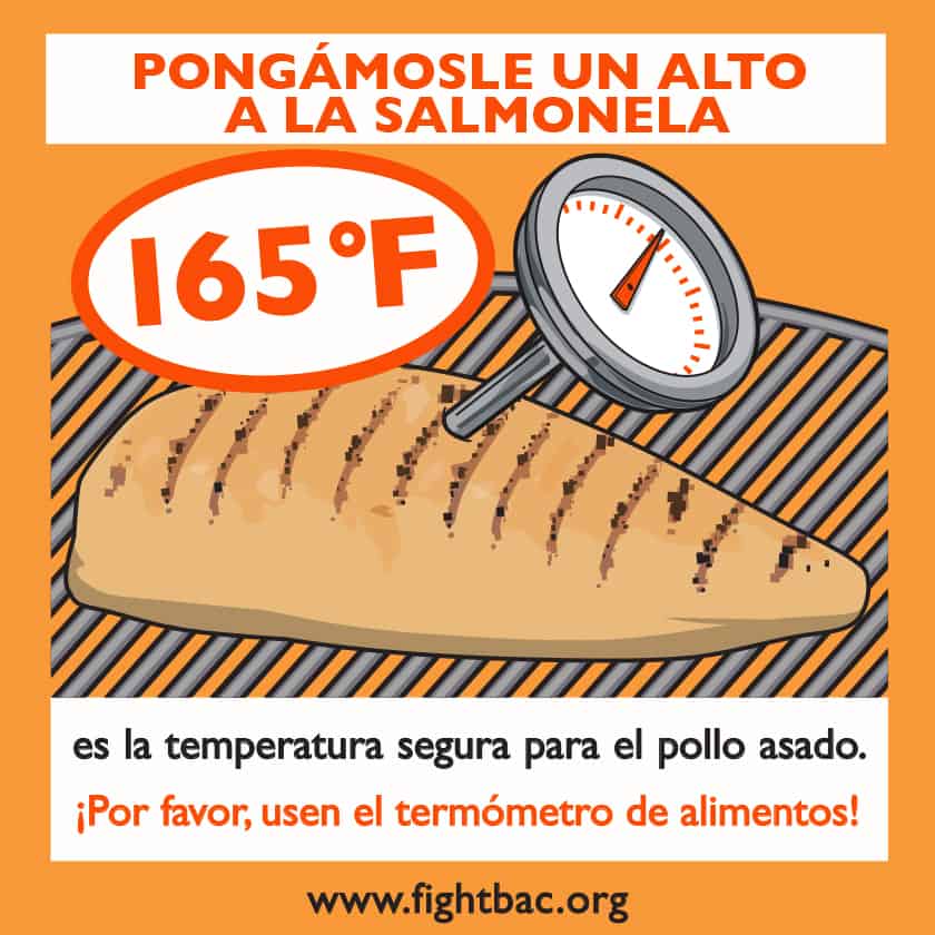 Summer Without Salmonella Postcard Spanish Temp Orange