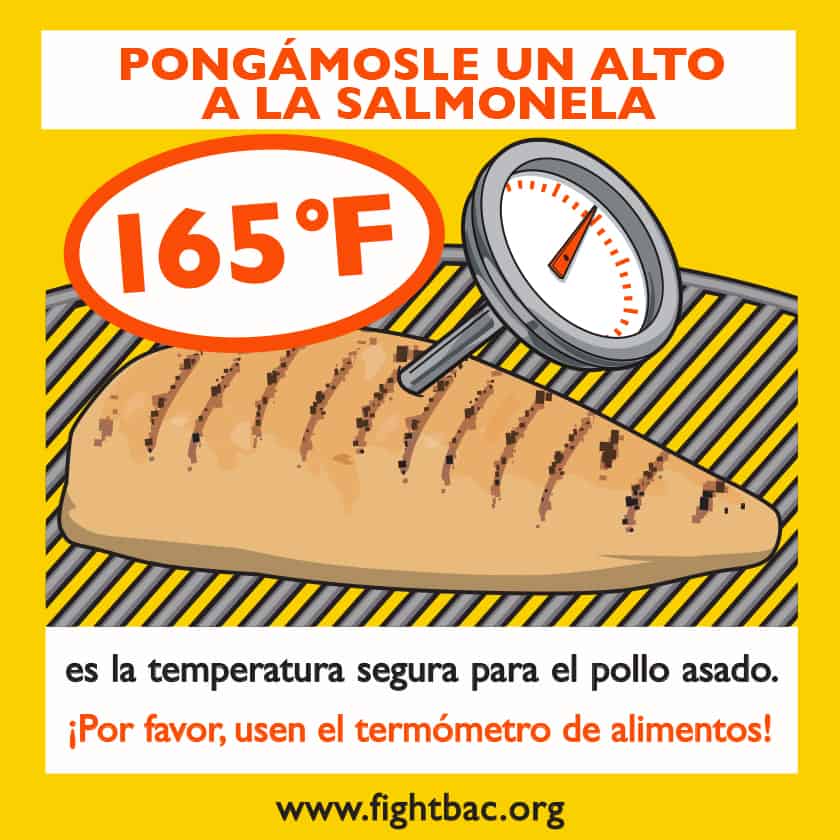 Summer Without Salmonella Postcard Spanish Temp Yellow