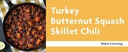 Turkey Butternut Squash Skillet Chili Recipe