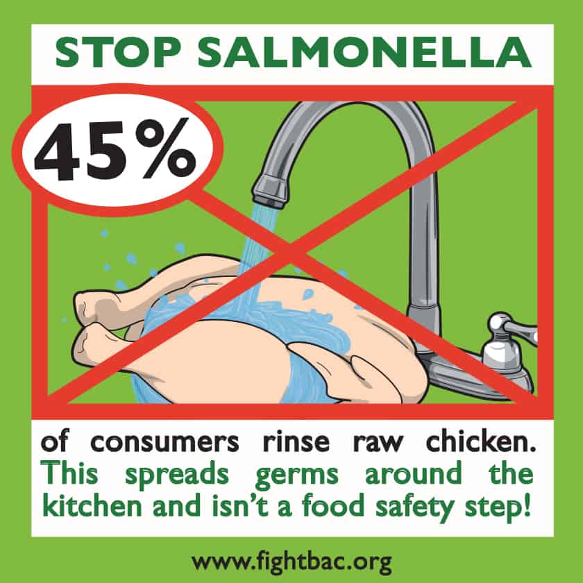 Summer Without Salmonella Postcard Wash Chicken Green